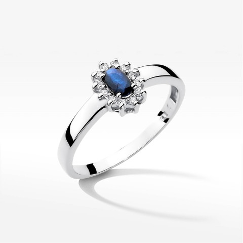 Pierścionek W0026 Szafir 0,30ct białe złoto