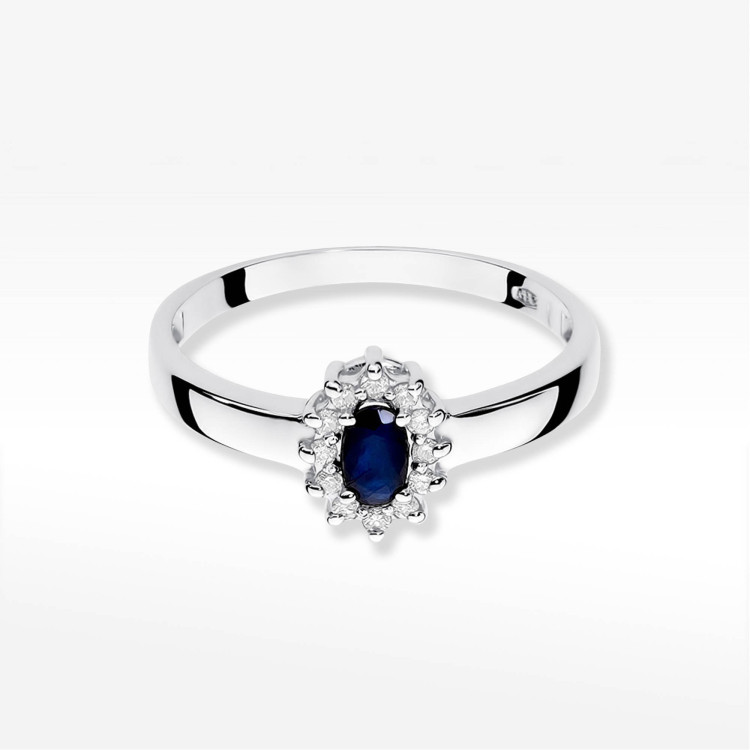 Pierścionek W0026 Szafir 0,30ct białe złoto