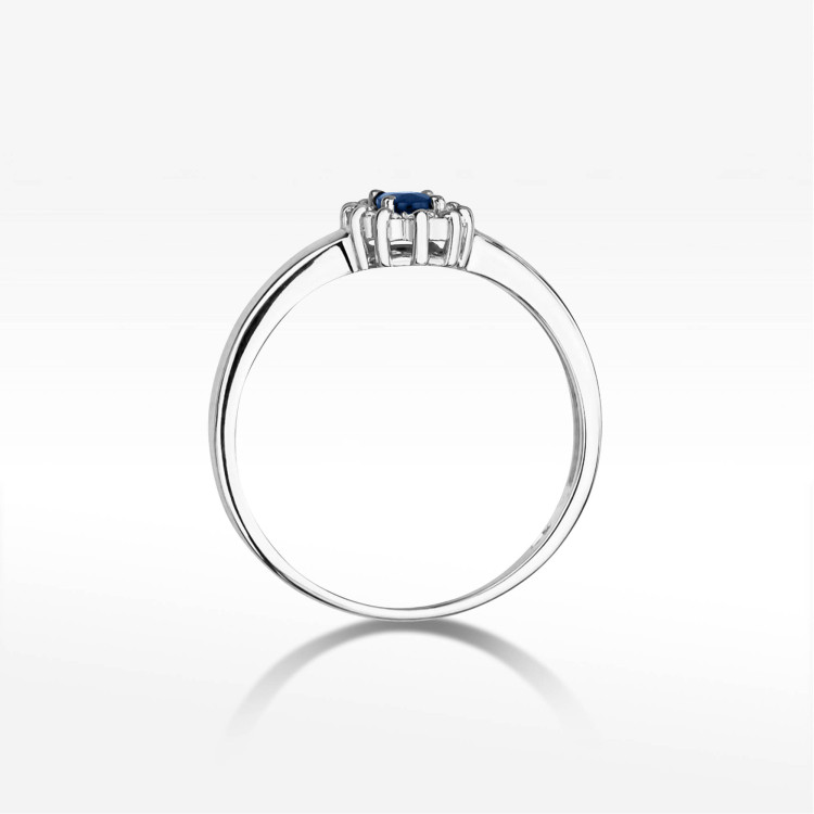 Pierścionek W0026 Szafir 0,30ct białe złoto