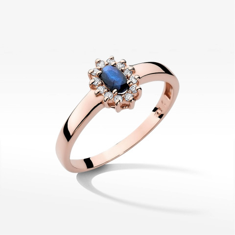 Pierścionek W0026 Szafir 0,30ct różowe złoto