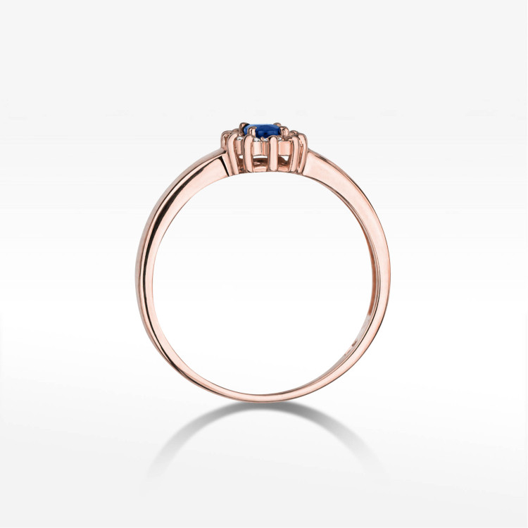 Pierścionek W0026 Szafir 0,30ct różowe złoto