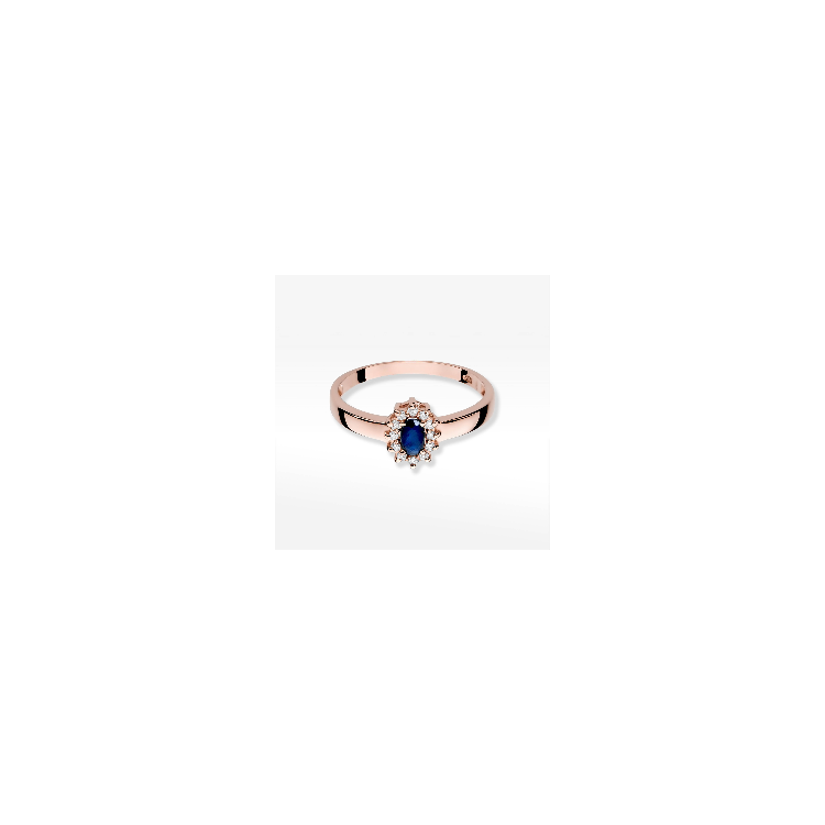 Pierścionek W0026 Szafir 0,30ct różowe złoto