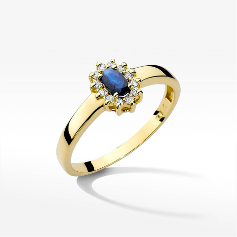 Pierścionek W0026 Szafir 0,30ct żółte złoto