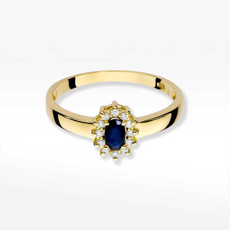 Pierścionek W0026 Szafir 0,30ct żółte złoto