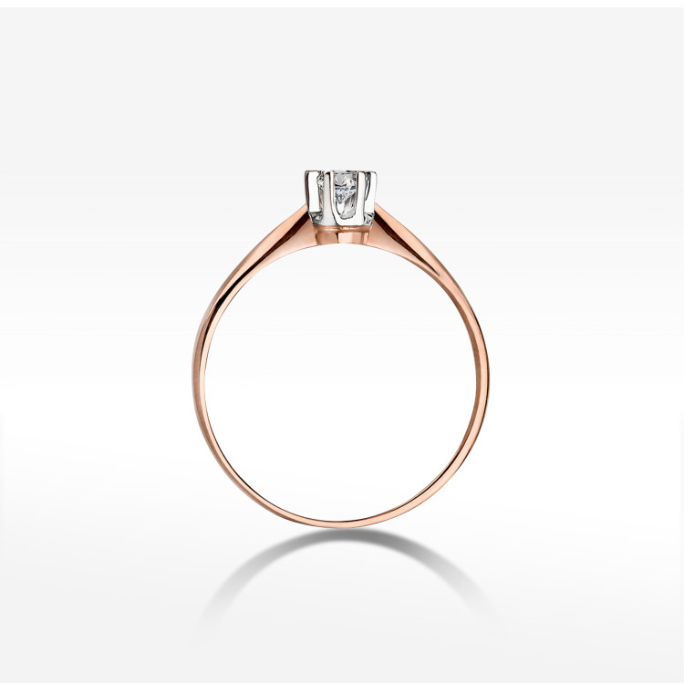 Pierścionek W0036 Diament 0,10ct różowe złoto