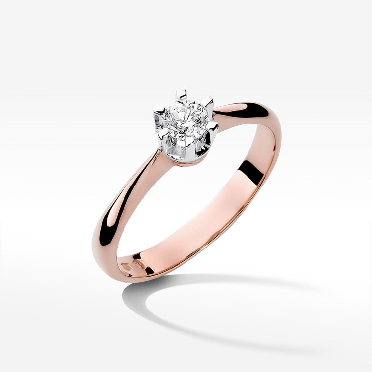 Pierścionek W0036 Diament 0,23ct różowe złoto