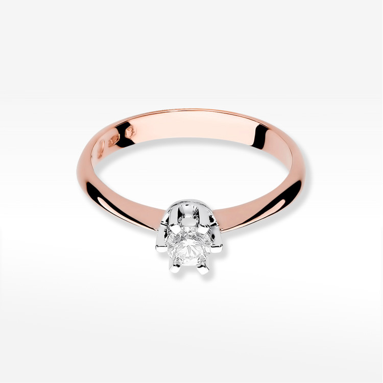 Pierścionek W0036 Diament 0,23ct różowe złoto