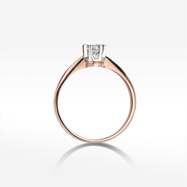 Pierścionek W0036 Diament 0,23ct różowe złoto