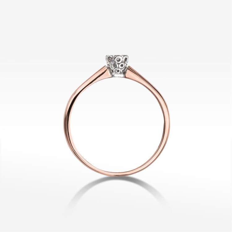 Pierścionek W0042 Diament 0,13ct różowe złoto