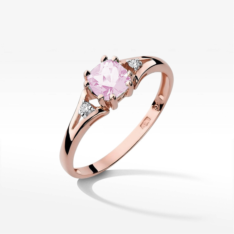 Pierścionek pv-056 Różowy Topaz 0,65ct różowe złoto