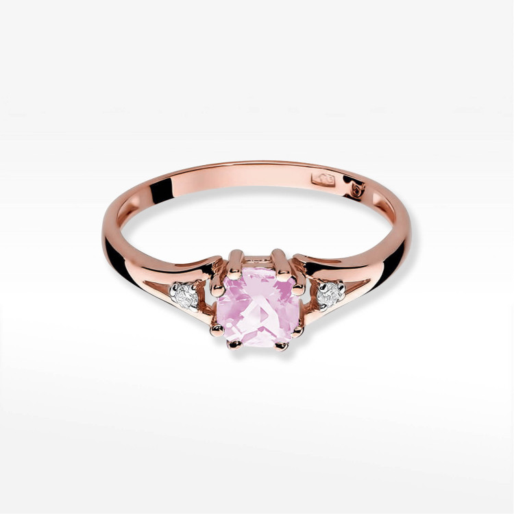 Pierścionek pv-056 Różowy Topaz 0,65ct różowe złoto