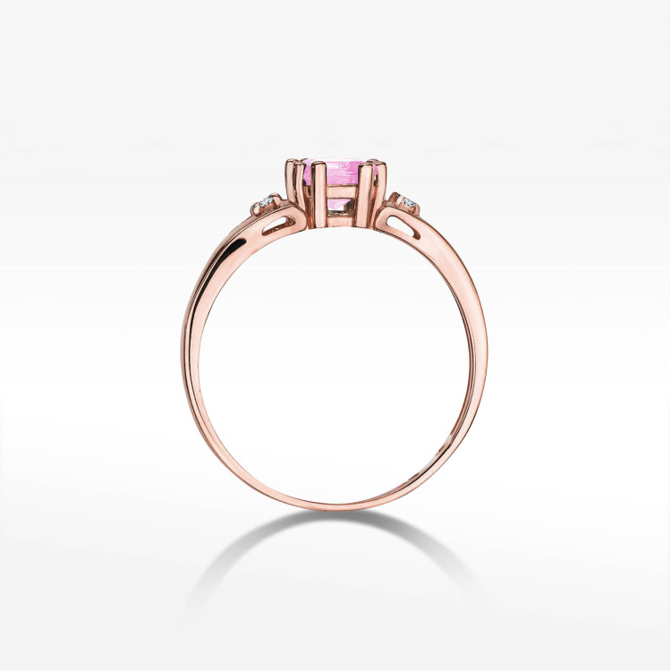 Pierścionek pv-056 Różowy Topaz 0,65ct różowe złoto