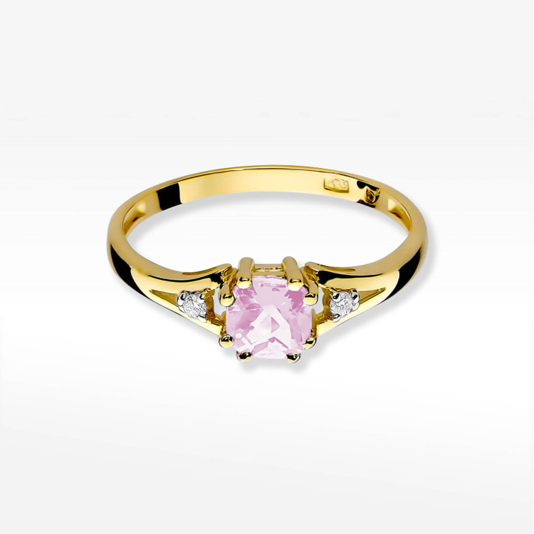 Pierścionek pv-056 Różowy Topaz 0,65ct żółte złoto