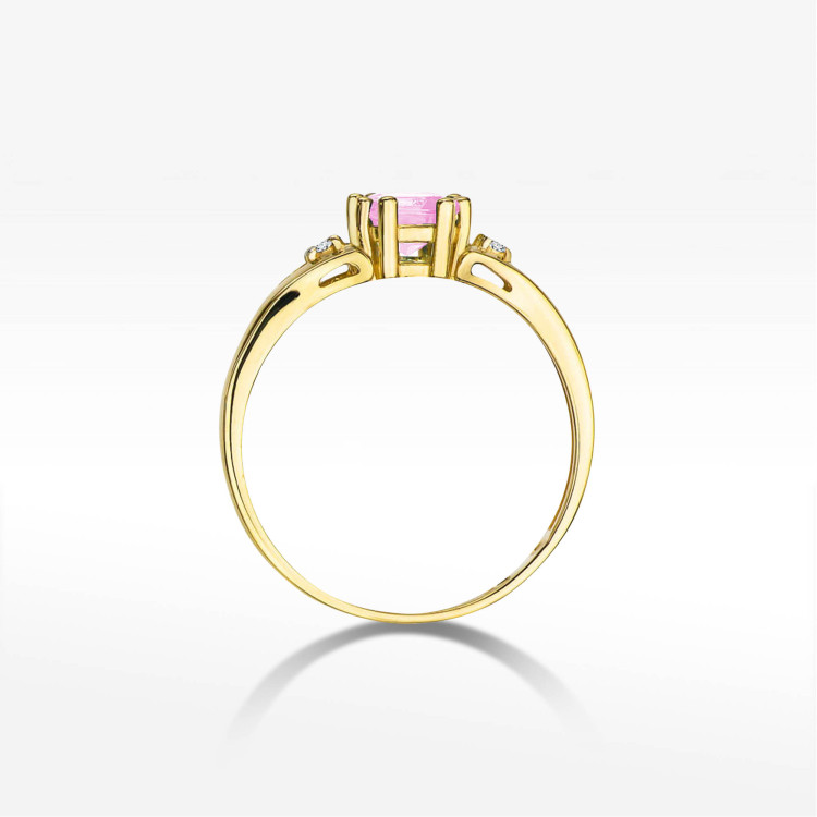 Pierścionek pv-056 Różowy Topaz 0,65ct żółte złoto