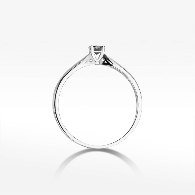 Pierścionek PV-264 Czarny Diament 0,12ct białe złoto