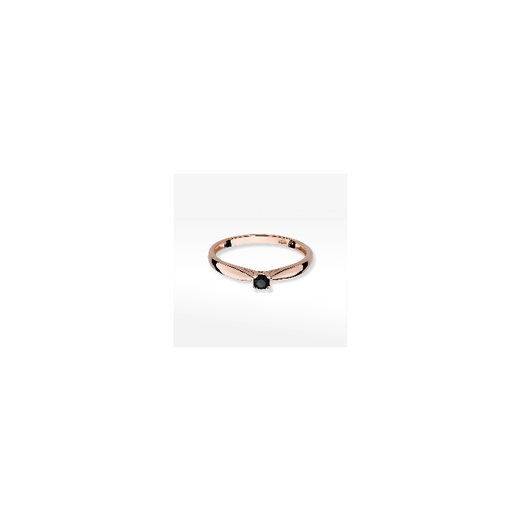 Pierścionek PV-264 Czarny Diament 0,12ct różowe złoto