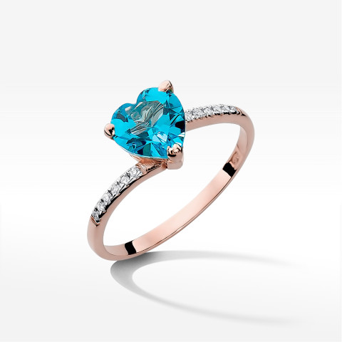 Pierścionek W0050 Topaz Swiss 1,20ct różowe złoto