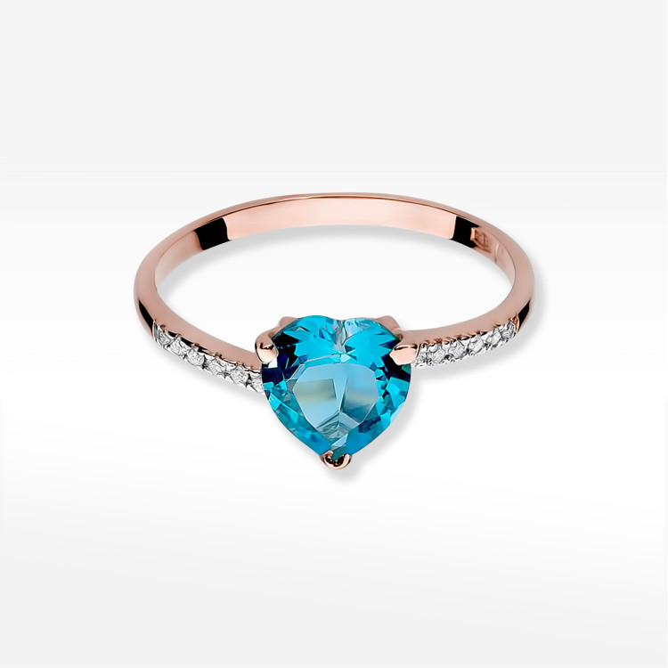 Pierścionek W0050 Topaz Swiss 1,20ct różowe złoto