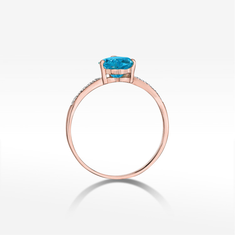 Pierścionek W0050 Topaz Swiss 1,20ct różowe złoto