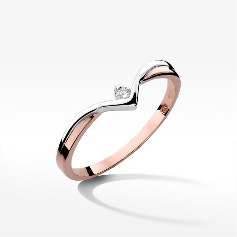 Pierścionek W0051 Diament 0,04ct różowe złoto