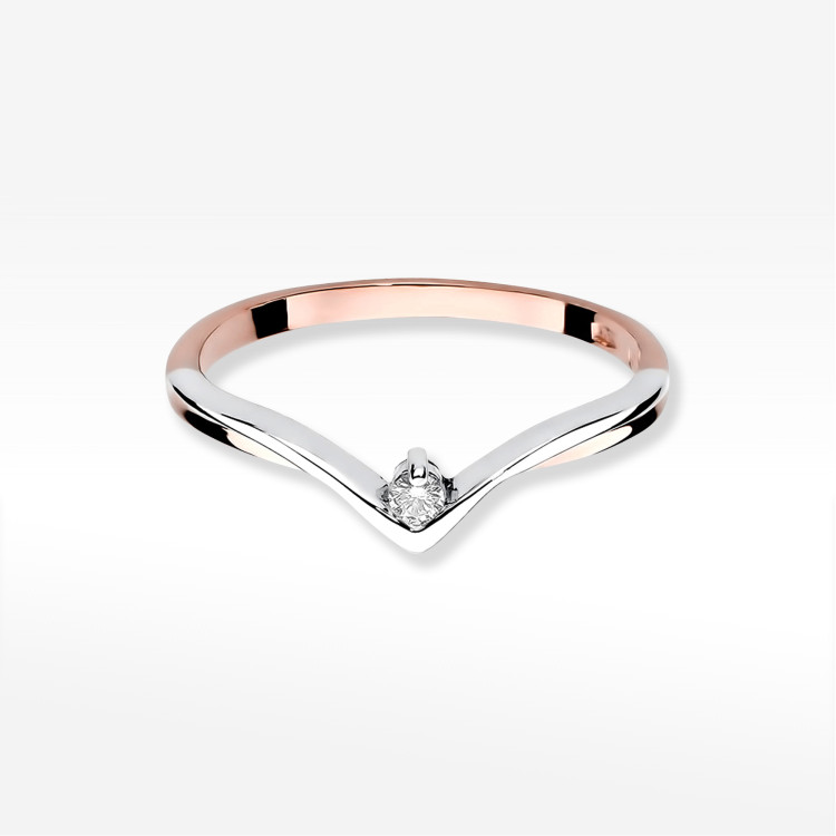 Pierścionek W0051 Diament 0,04ct różowe złoto