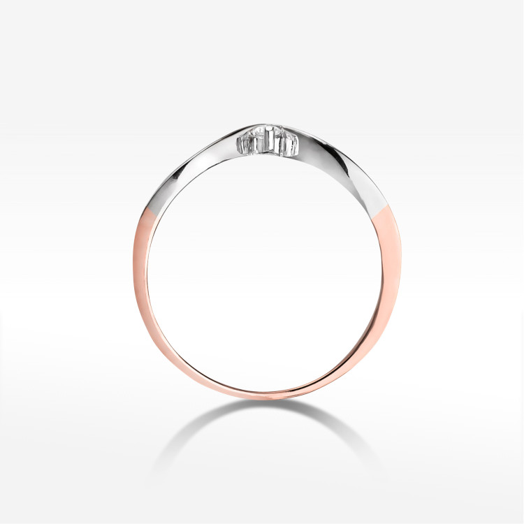 Pierścionek W0051 Diament 0,04ct różowe złoto