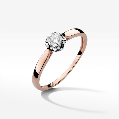 Pierścionek W0062 Diament 0,15ct różowe złoto