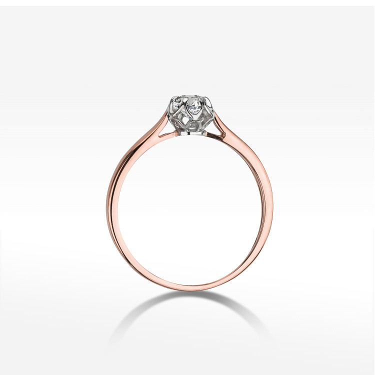Pierścionek W0062 Diament 0,15ct różowe złoto