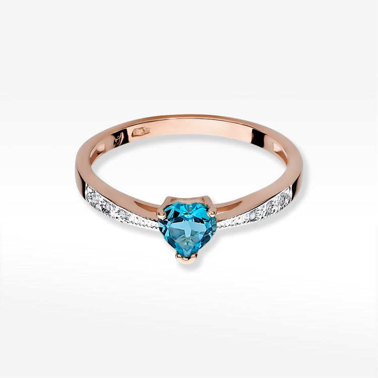Pierścionek W0065 Topaz Swiss 0,50ct różowe złoto