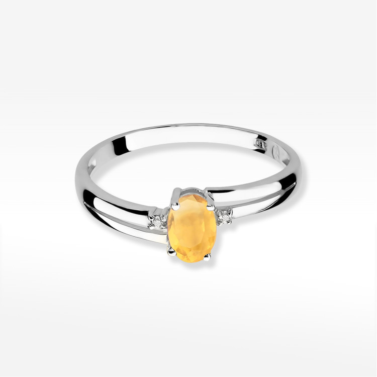 Pierścionek PV-158 Cytryn 0,60ct białe złoto