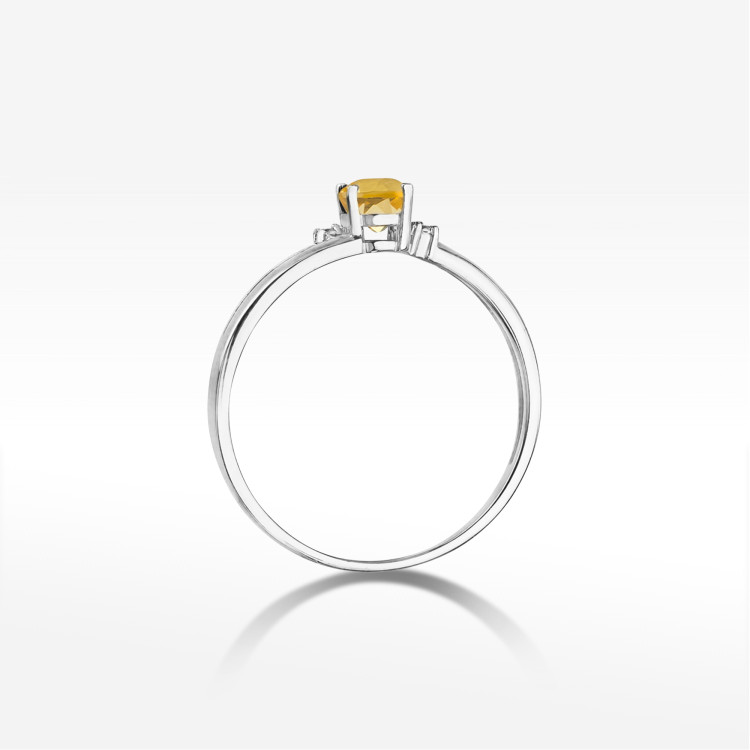 Pierścionek PV-158 Cytryn 0,60ct białe złoto