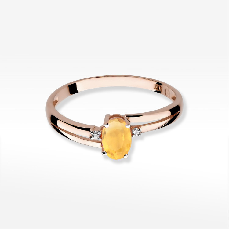 Pierścionek PV-158 Cytryn 0,60ct różowe złoto