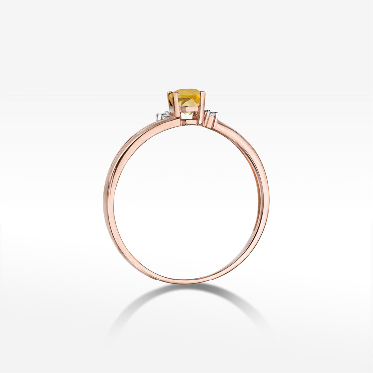 Pierścionek PV-158 Cytryn 0,60ct różowe złoto