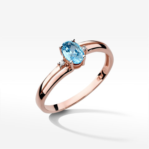 Pierścionek z różowego złota z topazem Swiss - próba 585 0,529CT PV-158CT