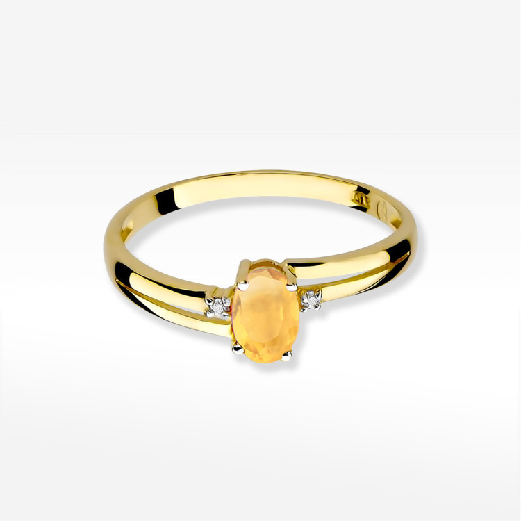 Pierścionek PV-158 Cytryn 0,60ct żółte złoto