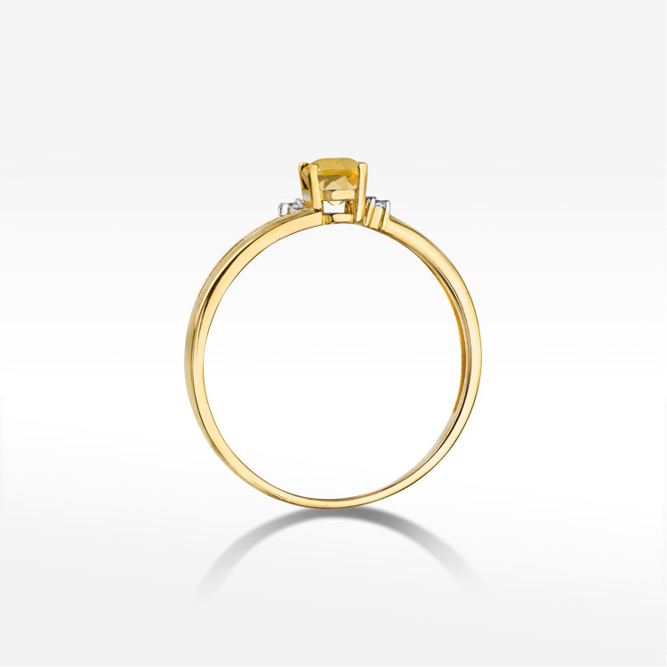 Pierścionek PV-158 Cytryn 0,60ct żółte złoto