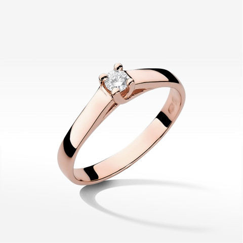 Pierścionek W0070 Diament 0,10ct różowe złoto
