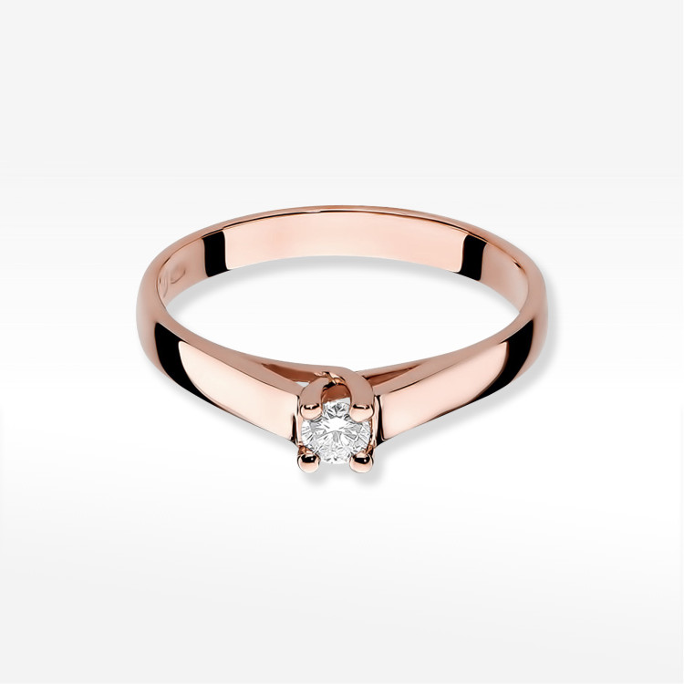 Pierścionek W0070 Diament 0,10ct różowe złoto