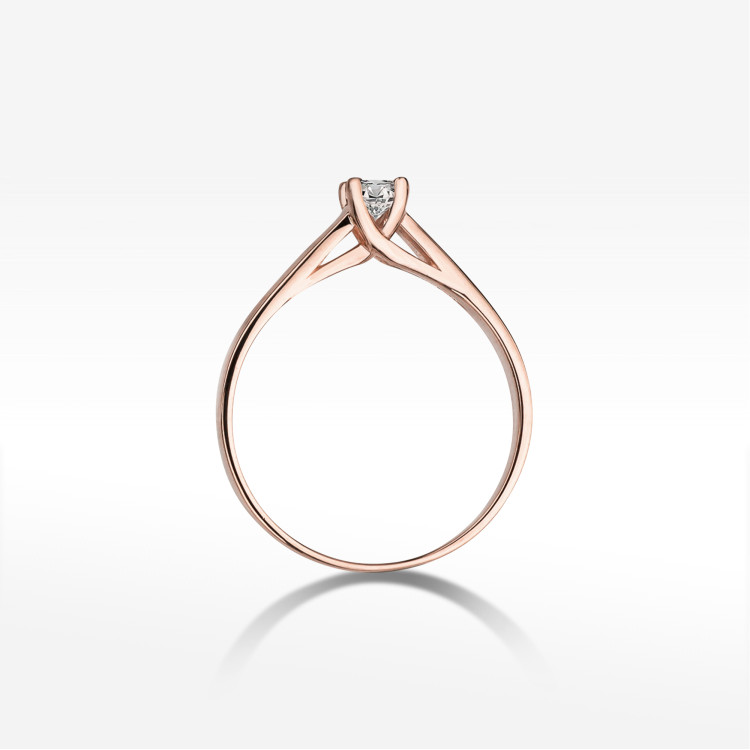Pierścionek W0070 Diament 0,10ct różowe złoto