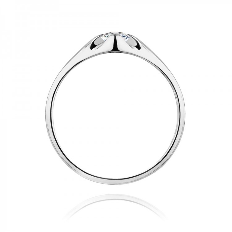 Pierścionek z białego złota z diamentem - próba 585 0,10CT W-331B
