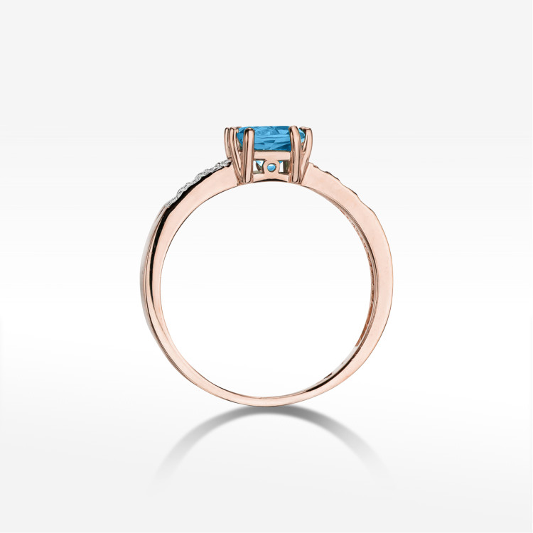 Pierścionek z różowego złota z topazem Swiss - próba 585 1,16CT PV-142CT