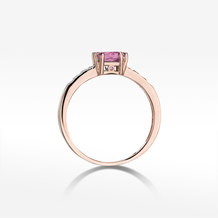 Pierścionek PV-142 Różowy Topaz 1,10ct różowe złoto