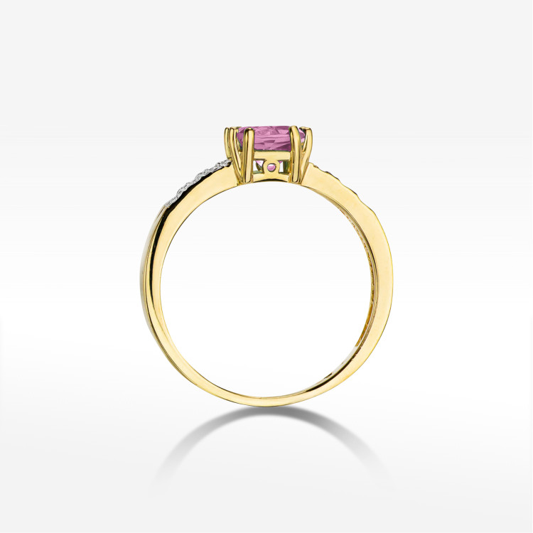 Pierścionek PV-142 Różowy Topaz 1,10ct żółte złoto