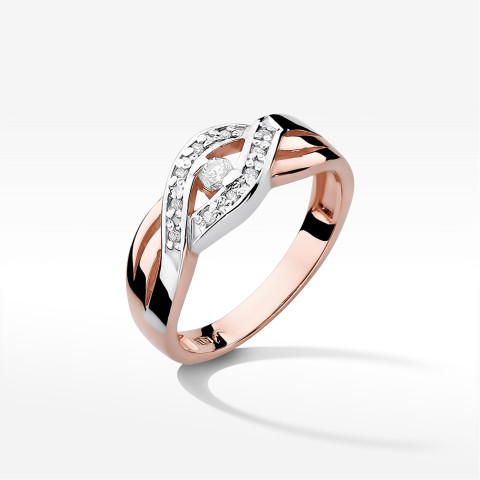 Pierścionek W0083 Diament 0,05ct różowe złoto