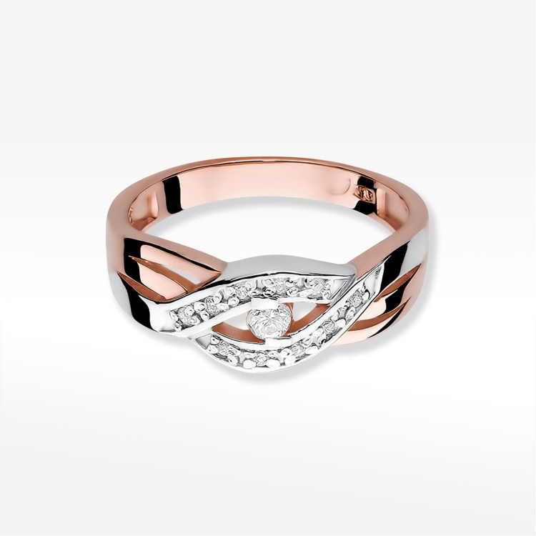 Pierścionek W0083 Diament 0,05ct różowe złoto