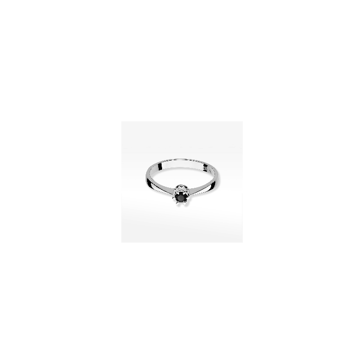 Pierścionek W0111 Czarny Diament 0,12ct białe złoto