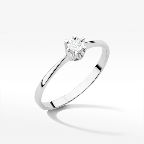 Pierścionek W0111T Diament 0,03ct białe złoto