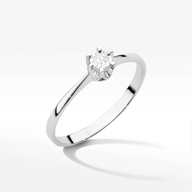 Pierścionek W0111T Diament 0,03ct białe złoto