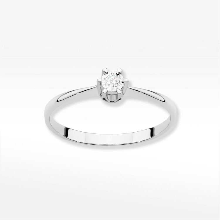 Pierścionek W0111T Diament 0,03ct białe złoto