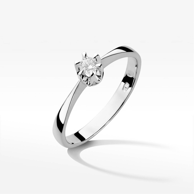 Pierścionek W0111 Diament 0,20ct białe złoto